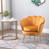 easycomfort easycomfort poltrona vintage di design in velluto giallo poltroncina da camera ean 8055776910246