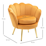 easycomfort easycomfort poltrona vintage di design in velluto giallo poltroncina da camera ean 8055776910246