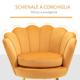 easycomfort easycomfort poltrona vintage di design in velluto giallo poltroncina da camera ean 8055776910246