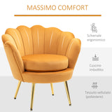 easycomfort easycomfort poltrona vintage di design in velluto giallo poltroncina da camera ean 8055776910246