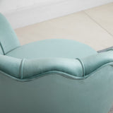 easycomfort easycomfort poltrona vintage di design in velluto verde poltroncina da camera con schienale alto 76x67x74cm