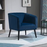 easycomfort easycomfort poltroncina moderna stile nordico copertura velluto e gambe in legno blu ean 8055776914145