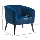 easycomfort easycomfort poltroncina moderna stile nordico copertura velluto e gambe in legno blu ean 8055776914145