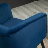 easycomfort easycomfort poltroncina moderna stile nordico copertura velluto e gambe in legno blu ean 8055776914145