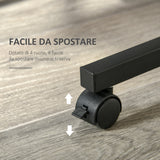 easycomfort easycomfort tavolino da salotto stile industriale altezza regolabile e 4 ruote con freno 80x40x60 75cm