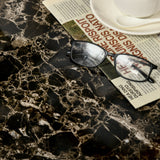 easycomfort easycomfort tavolino da salotto moderno con piano effetto marmo e struttura in mdf e acciaio 81x70x51 2 cm nero