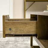 easycomfort easycomfort tavolino da salotto rettangolare con cassetto e 2 ripiani aperti 100x59x42 8cm