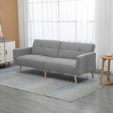 easycomfort easycomfort divano letto matrimoniale con tessuto traspirante effetto lino e schienale regolabile 205x88x80 cm grigio