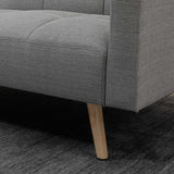 easycomfort easycomfort divano letto matrimoniale con tessuto traspirante effetto lino e schienale regolabile 205x88x80 cm grigio