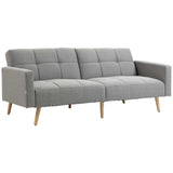 easycomfort easycomfort divano letto matrimoniale con tessuto traspirante effetto lino e schienale regolabile 205x88x80 cm grigio