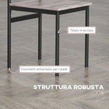 easycomfort easycomfort set tavolo e sedie 5 pezzi salvaspazio con tavolo da cucina rettangolare e 4 sedie moderne in mdf e acciaio