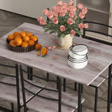 easycomfort easycomfort set tavolo e sedie 5 pezzi salvaspazio con tavolo da cucina rettangolare e 4 sedie moderne in mdf e acciaio