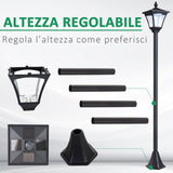 easycomfort easycomfort lampione da giardino led a pannelli solari nero 120cm ean 8054111841153