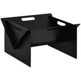 easycomfort easycomfort braciere da giardino in acciaio quadrato con maniglie 50x45x30cm nero