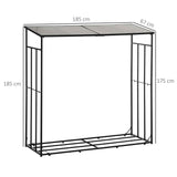 easycomfort easycomfort legnaia da esterno in metallo con tetto in policarbonato capacita 2100kg 185x67x185 nero