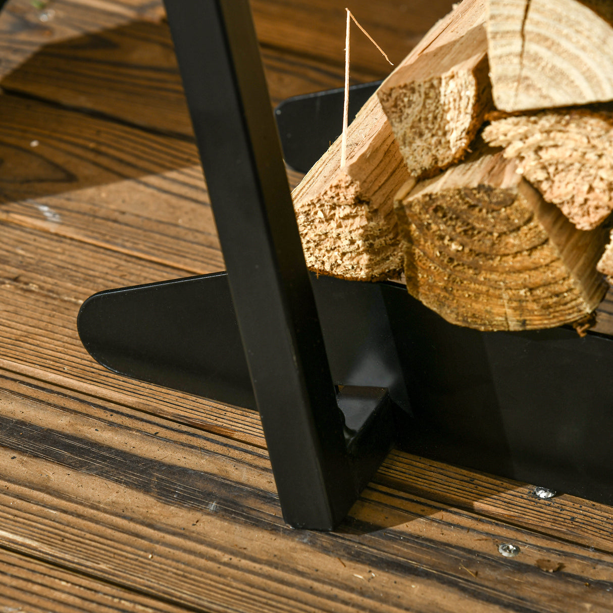 easycomfort easycomfort scaffale portalegna con ganci da esterno e interno in acciaio 45x32x58cm nero