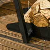 easycomfort easycomfort scaffale portalegna con ganci da esterno e interno in acciaio 45x32x58cm nero