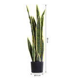 easycomfort easycomfort sanseveria artificiale pianta da esterno e interno con vaso decorativo realistica verde e giallo 15cm x 80cm ean 8054111841894