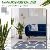 easycomfort easycomfort sanseveria artificiale pianta da esterno e interno con vaso decorativo realistica verde e giallo 15cm x 80cm ean 8054111841894