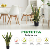 easycomfort easycomfort sanseveria artificiale pianta da esterno e interno con vaso decorativo realistica verde e giallo 15cm x 80cm ean 8054111841894