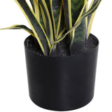 easycomfort easycomfort sanseveria artificiale pianta da esterno e interno con vaso decorativo realistica verde e giallo 15cm x 80cm ean 8054111841894