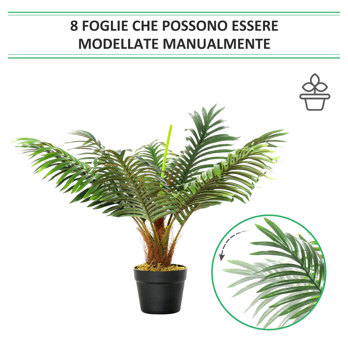 easycomfort easycomfort palma in plastica decorativa pianta tropicale finta con vaso ean 8054111841993