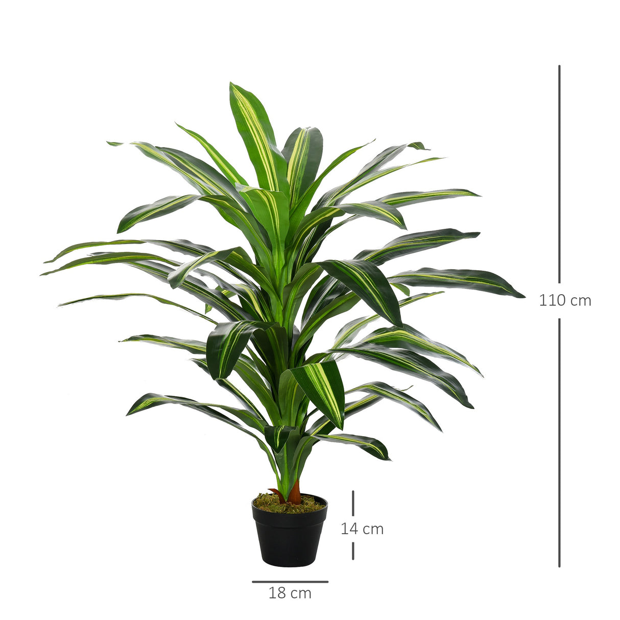 easycomfort easycomfort pianta tropicale decorativa dracena finta in plastica con vaso ean 8054144131122