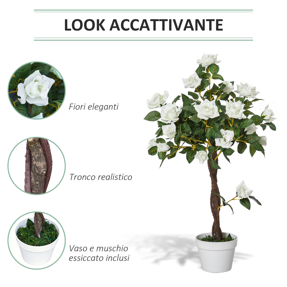easycomfort easycomfort camelia alberello artificiale con 21 fiori e vaso alta 90cm ean 8054111841160