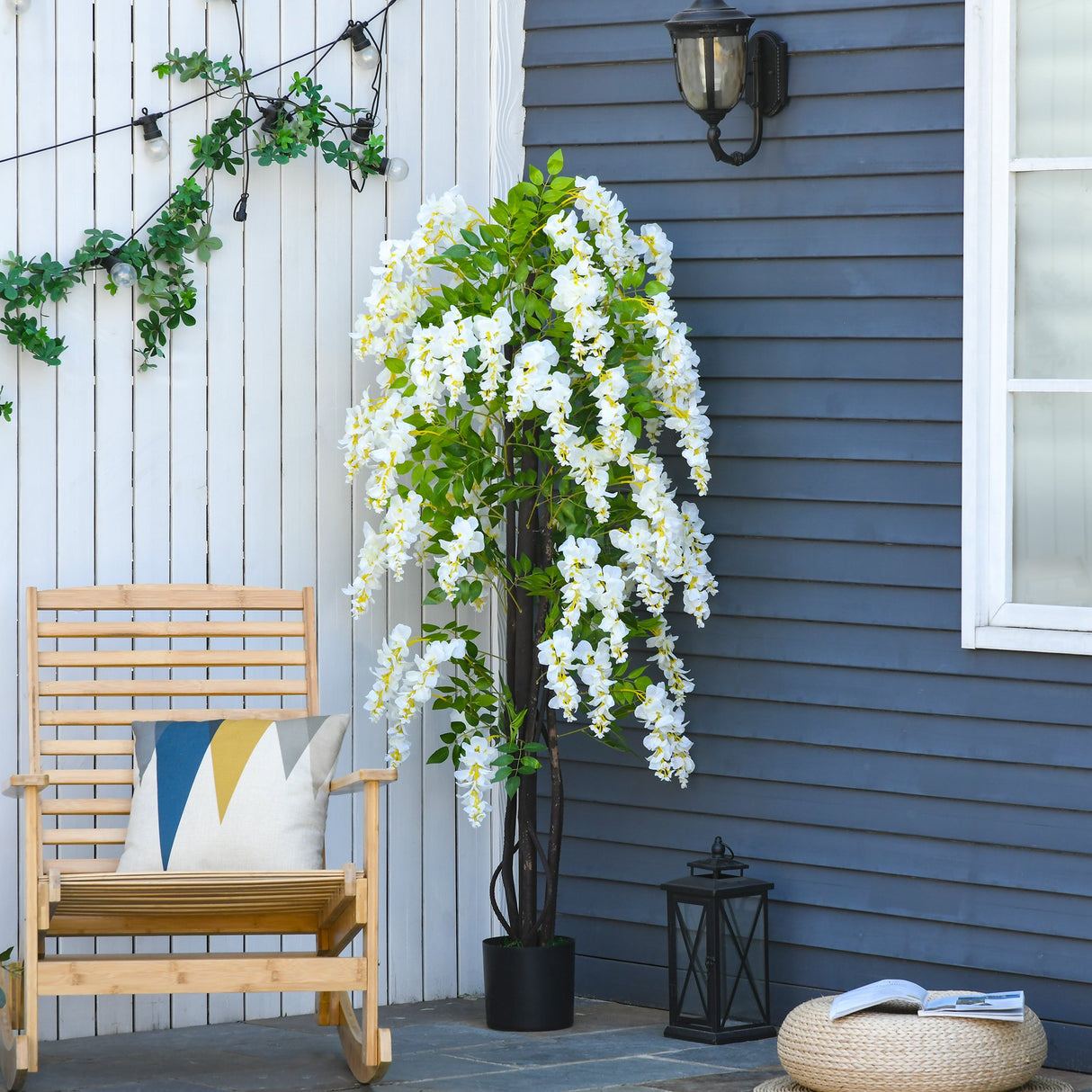 easycomfort easycomfort pianta artificiale glicine bianco finto 165cm per interni ed esterni ean 8054144135786