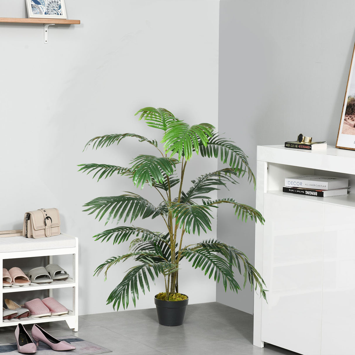 easycomfort easycomfort palma in plastica decorativa con 20 foglie e vaso altezza 140cm ean 8054144133010