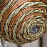 easycomfort easycomfort set di 2 piante finte lisianthus da appendere per interno ed esterno con vaso in vimini e catenelle 25x34cm rosa e verde