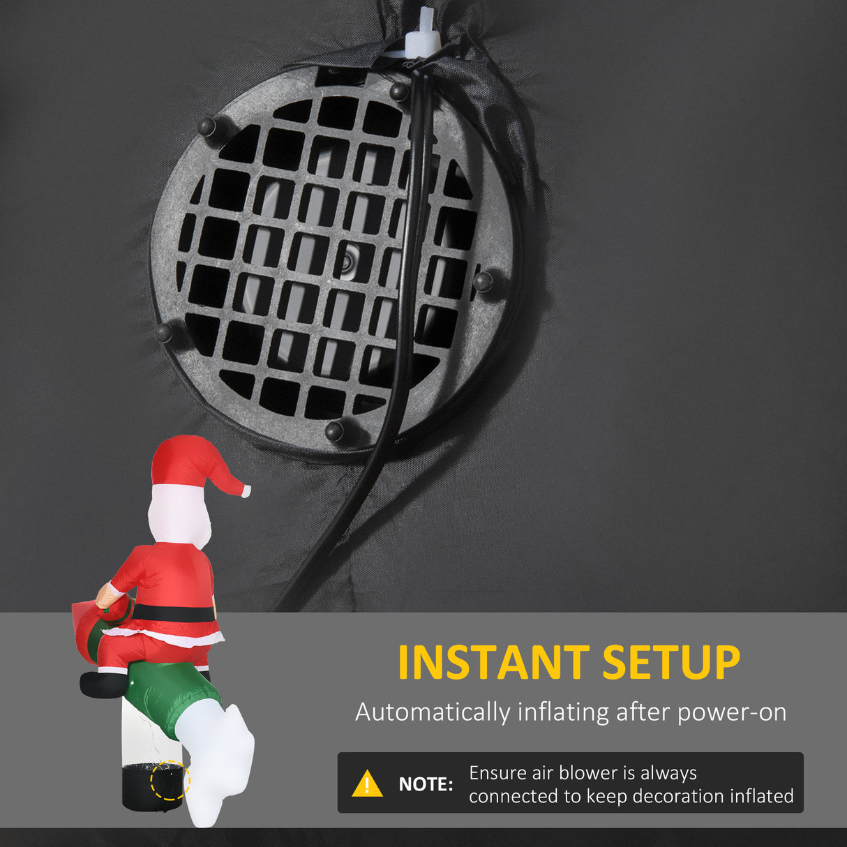 easycomfort easycomfort babbo natale gonfiabile con missile luci led e gonfiatore incluso 154x76x183cm