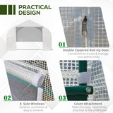 easycomfort easycomfort serra per orto 6x3x2m con 8 finestre e porta avvolgibile in acciaio e pp verde