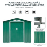 easycomfort easycomfort casetta da giardino porta utensili in lamiera di acciaio capanno da giardino in acciaio con porte scorrevoli 213x130x185cm verde