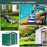 easycomfort easycomfort casetta da giardino porta utensili in lamiera di acciaio capanno da giardino in acciaio con porte scorrevoli 213x130x185cm verde