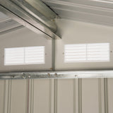 easycomfort easycomfort casetta da giardino porta utensili in lamiera con porte scorrevoli 213x130x185cm grigio