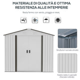 easycomfort easycomfort casetta porta utensili in acciaio capanno da giardino con porte scorrevoli 213x130x185 cm bianco
