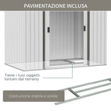 easycomfort easycomfort casetta porta utensili in acciaio capanno da giardino con porte scorrevoli 213x130x185 cm bianco