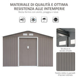 easycomfort easycomfort casetta da giardino con doppie porte scorrevoli in lamiera di acciaio capanno da giardino in acciaio 277x195x192cm grigia
