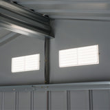 easycomfort easycomfort casetta da giardino con doppie porte scorrevoli in lamiera di acciaio capanno da giardino in acciaio 277x195x192cm grigia