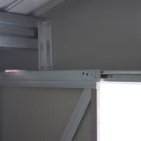 easycomfort easycomfort casetta da giardino con doppie porte scorrevoli in lamiera di acciaio capanno da giardino in acciaio 277x195x192cm grigia