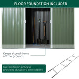 easycomfort easycomfort casetta da giardino porta utensili in lamiera di acciaio con porte scorrevoli 280x130x172cm verde chiaro