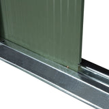 easycomfort easycomfort casetta da giardino porta utensili in lamiera di acciaio con porte scorrevoli 280x130x172cm verde chiaro