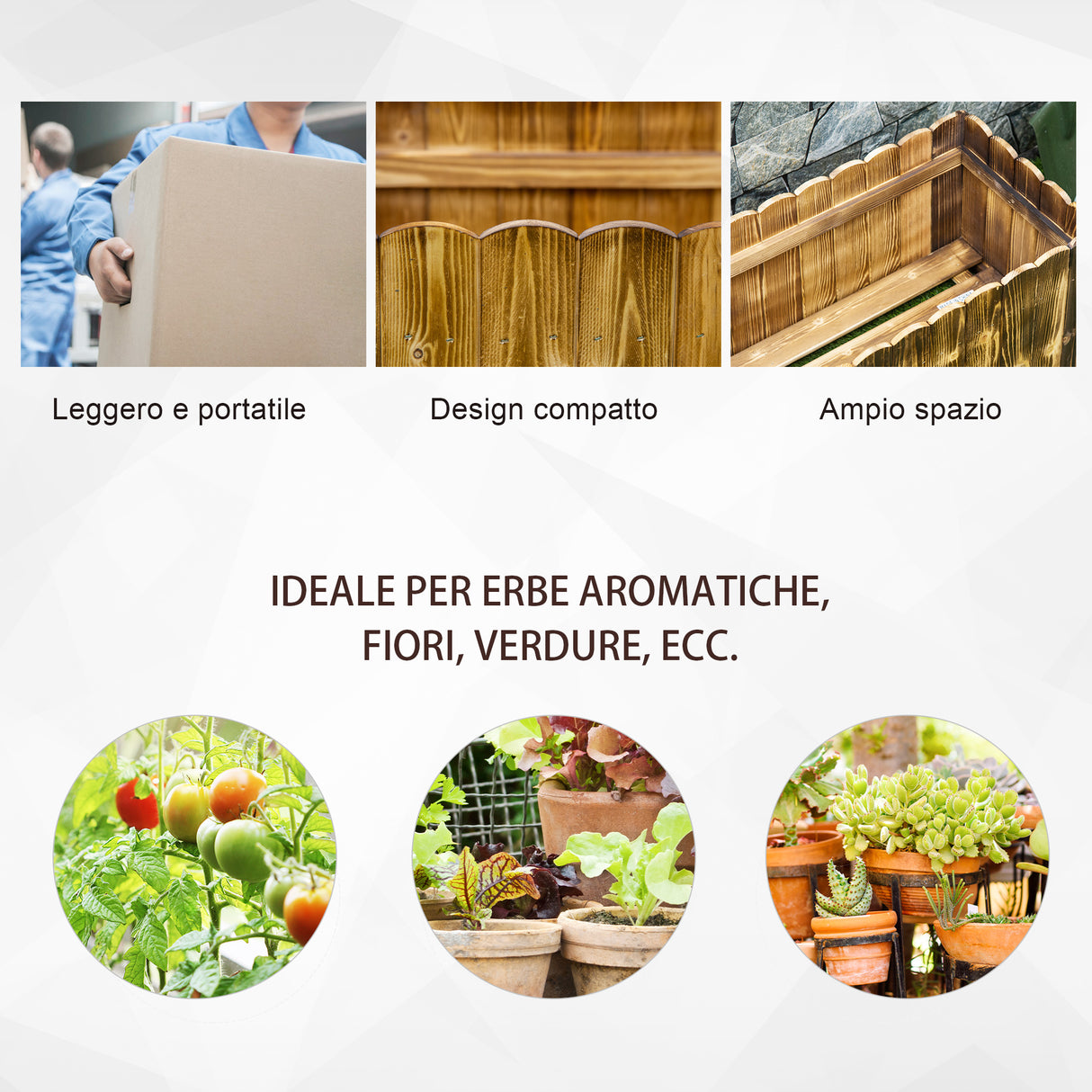 easycomfort easycomfort fioriera box rettangolare per piante in legno di abete 80x33x30cm ean 8054111844284