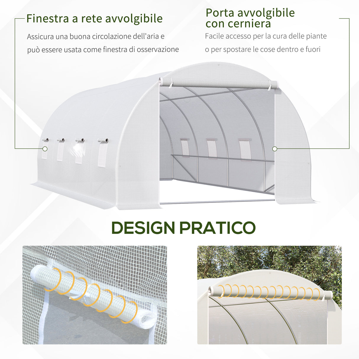easycomfort easycomfort serra da giardino a tunnel serra per piante in acciaio anti uv serra per coltivazionebianco 600x300x200cm ean 8054144132693