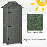 easycomfort easycomfort capanno da giardino porta attrezzi in legno impermeabile 77x54.2x179cm grigio