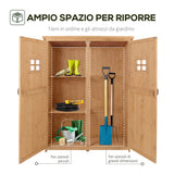 easycomfort easycomfort casetta da giardino legno con porta doppia mensole e finestre 127 5x50x164cm
