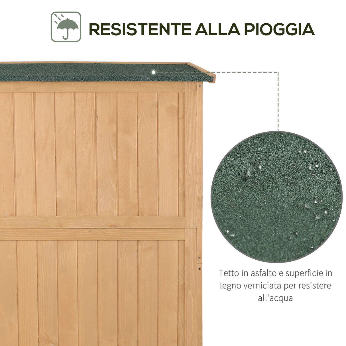 easycomfort easycomfort casetta da giardino legno con porta doppia mensole e finestre 127 5x50x164cm