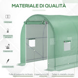easycomfort easycomfort serra a tunnel da giardino struttura in acciaio con 8 finestre verde 500x200x210cm ean 8054111848220