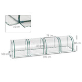 easycomfort easycomfort serra a tunnel in acciaio e pvc impermeabile e anti uv con 4 porte a cerniera 395x100x80 cm